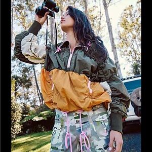 FP Movement Happy Camper Colorblock Jacket Marigold Combo L MSRP $168 NWT